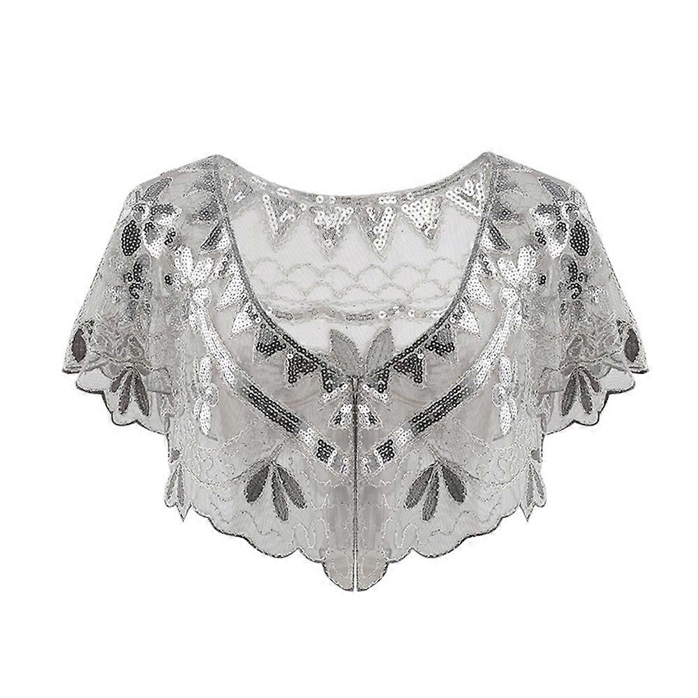 Women's 1920's Shawl Gatsby Party Bridal Shawl Beaded Sequins Evening Scarf