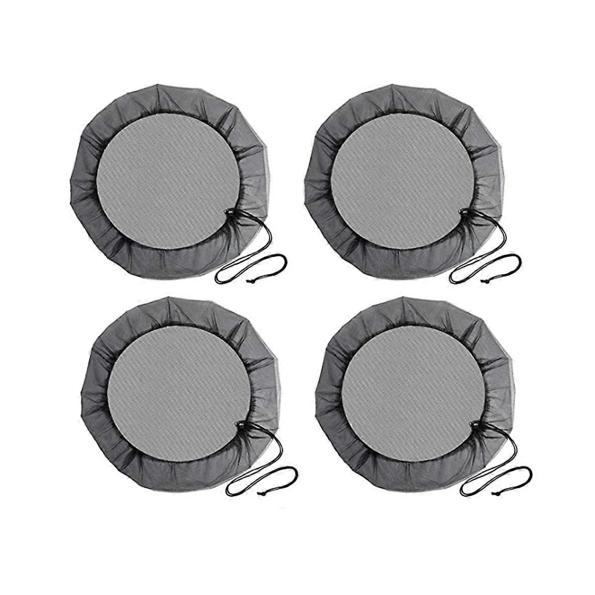 Mesh Cover for Rain Barrels, 4 Pcs Rain Barrel Netting Screen with Drawstring for Protecting Fallen