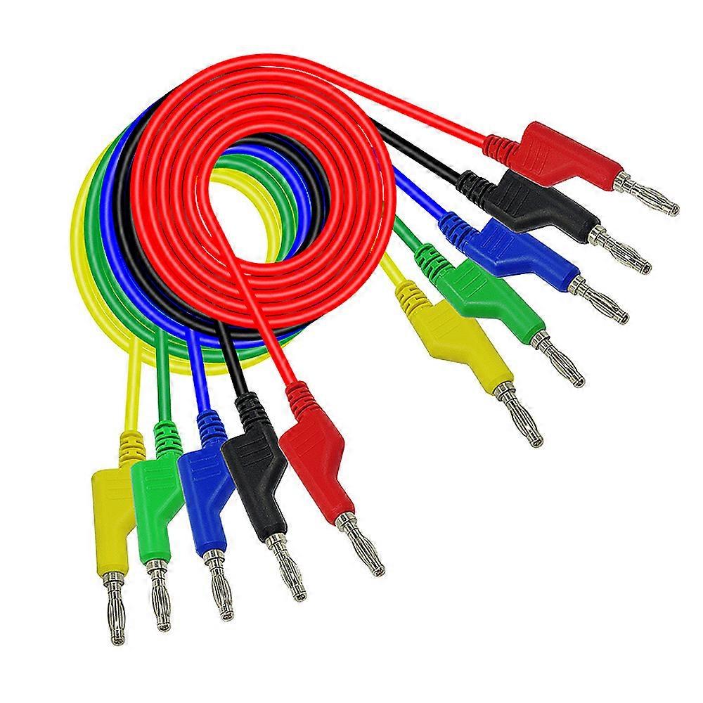 5pcs Digital Multimeter Probes Wire PVC Pure Copper Multimeter Test Cables Red Black Blue Yellow Green