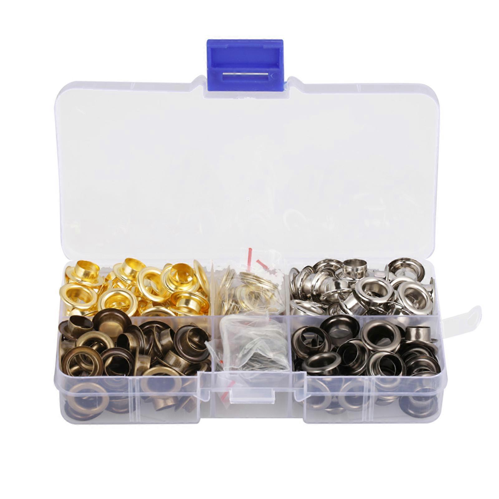 140sets/box 8mm Brass Eyelet Grommet Set Craft Clothes Accessories