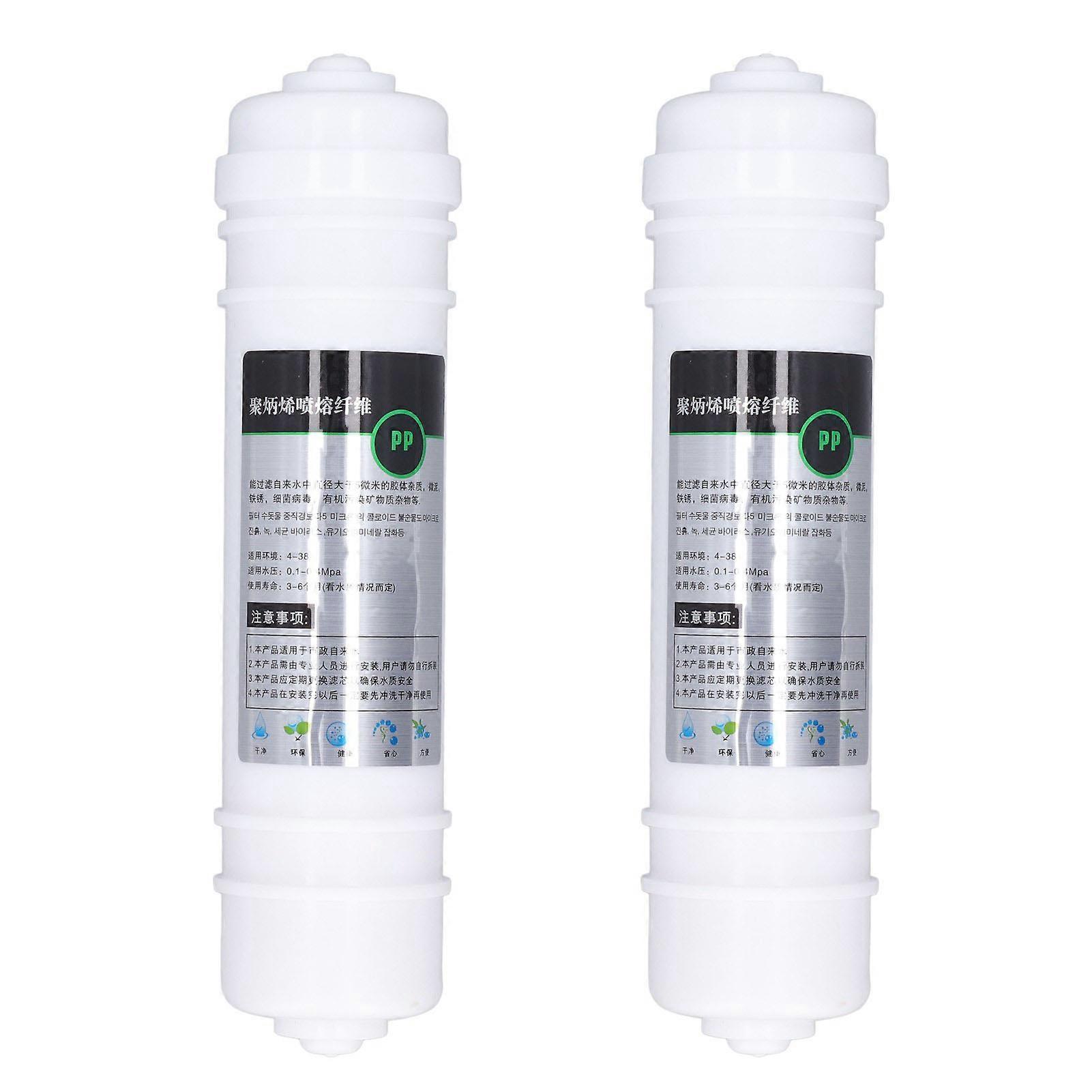 2 Pcs Water Purifier Filter 10in PP Cotton Quick Connection Universal Water Purifier Replacement Filter