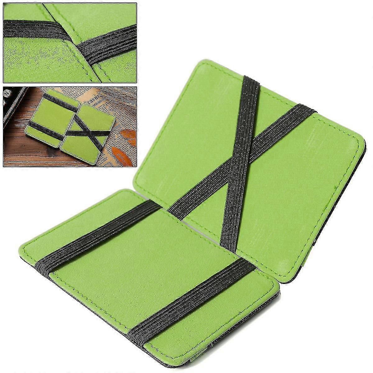 יוניסקס מג ' יק אשראי מזהה כרטיס כסף אלסטי קליפ סלים מזומנים במזומן ירוק