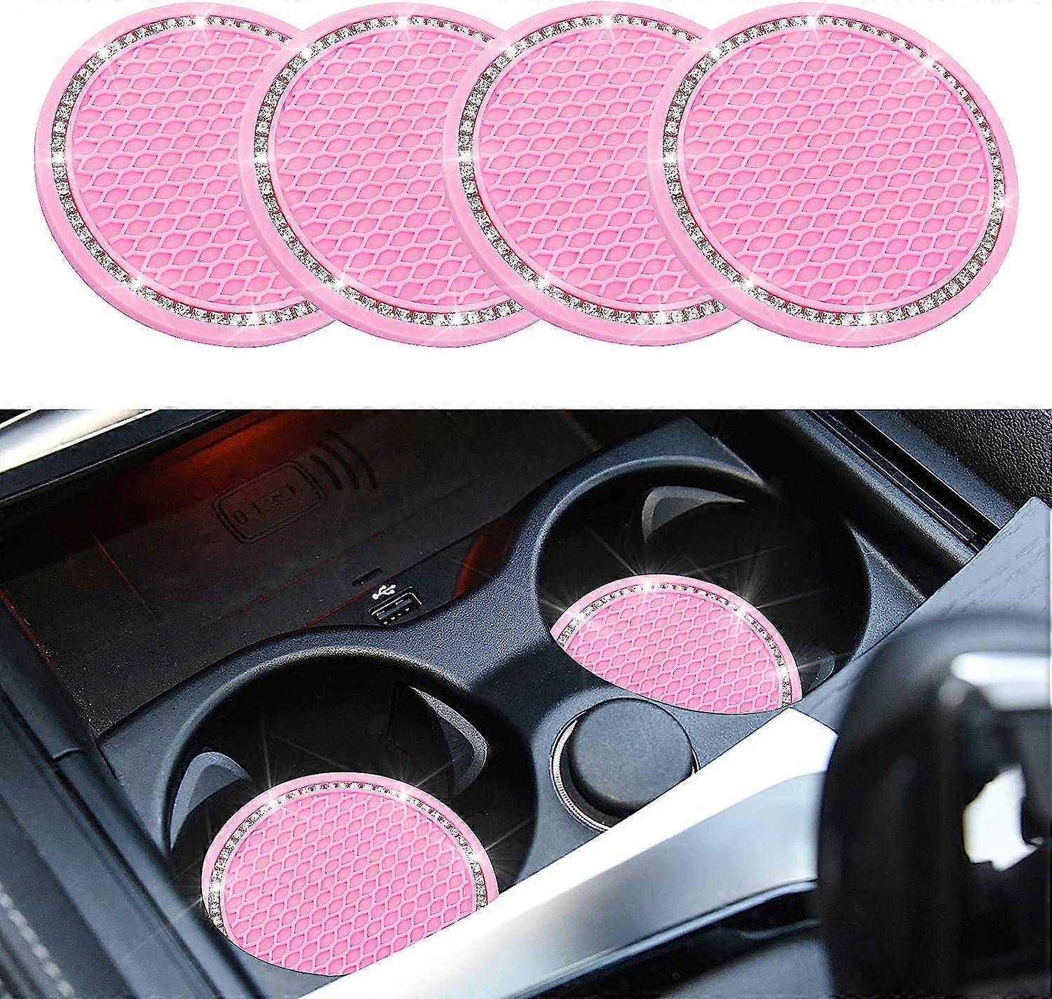 Car Cup Coaster,Rhinestone Anti Slip Silicone Car Insert Coaster Popular Car Cup Holder Insert Coaster Crystal Rhinestone Car Coaster Insert Coaster C