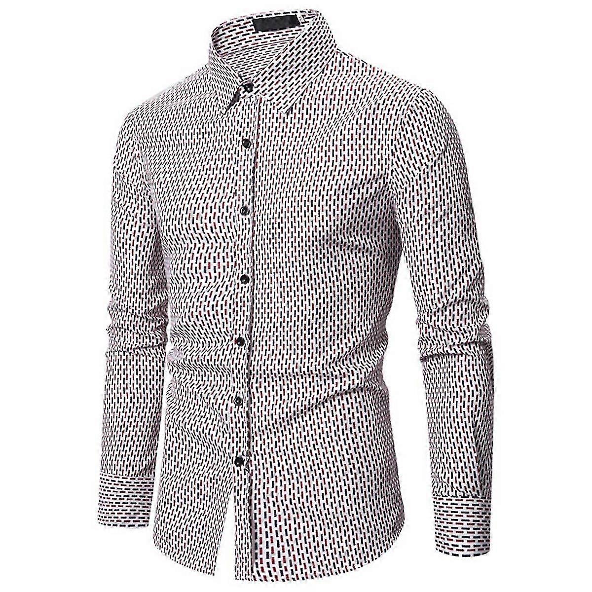 VAWAN férfi alkalmi nyomtatott luxus bő ing