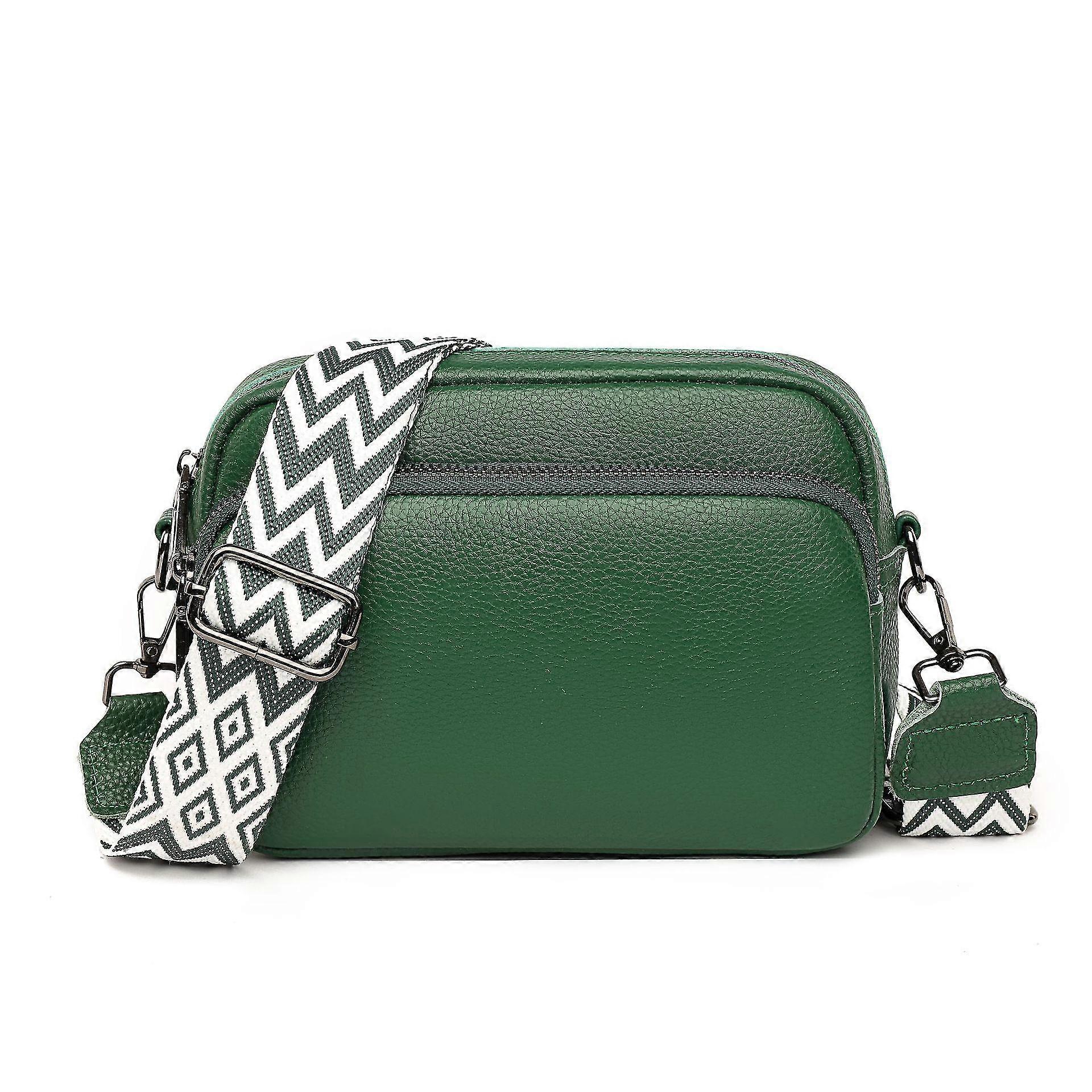 Crossbody Bag Women's Leather Small Shoulder Bag With Wide Strap Zip And Removable Shoulder Strap