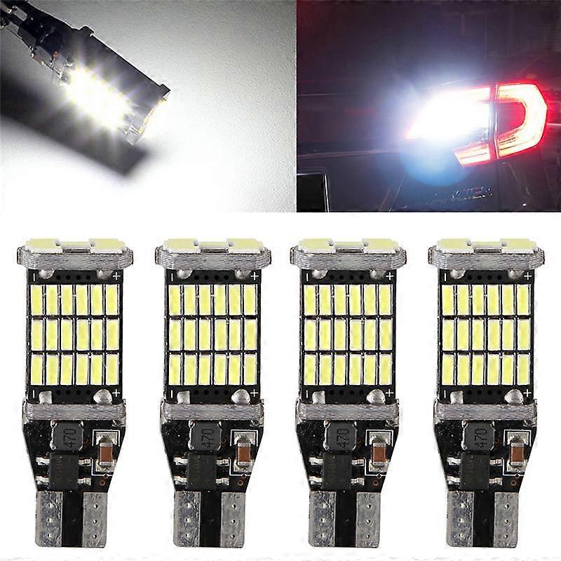 T15 4014 45SMD P21W W16W NO FAULT Car Tail Bulb StopLight Reversing Light Brake Lamp White 12V 6000K
