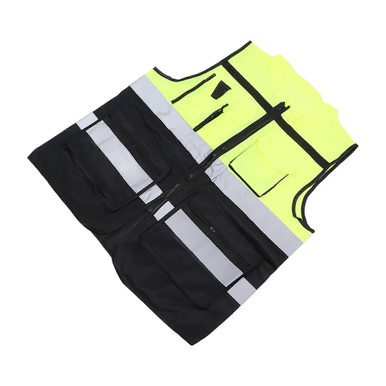 High Visibility Reflective Working Vest with Mesh Design and Multiple Pockets Breathable Safety Vest