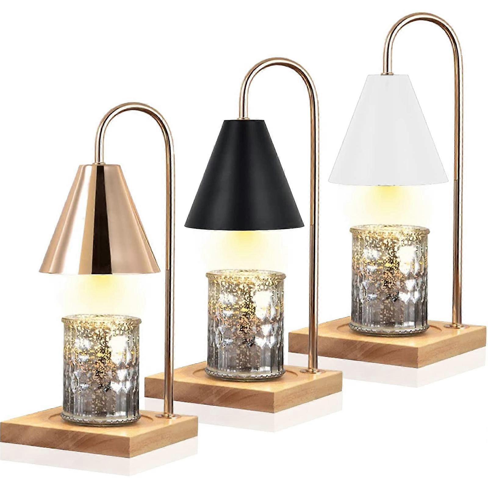 Candle Warmer Lamp - Upgraded Dimmable Light Control with Timer| Adjustable Height | Wooden Base