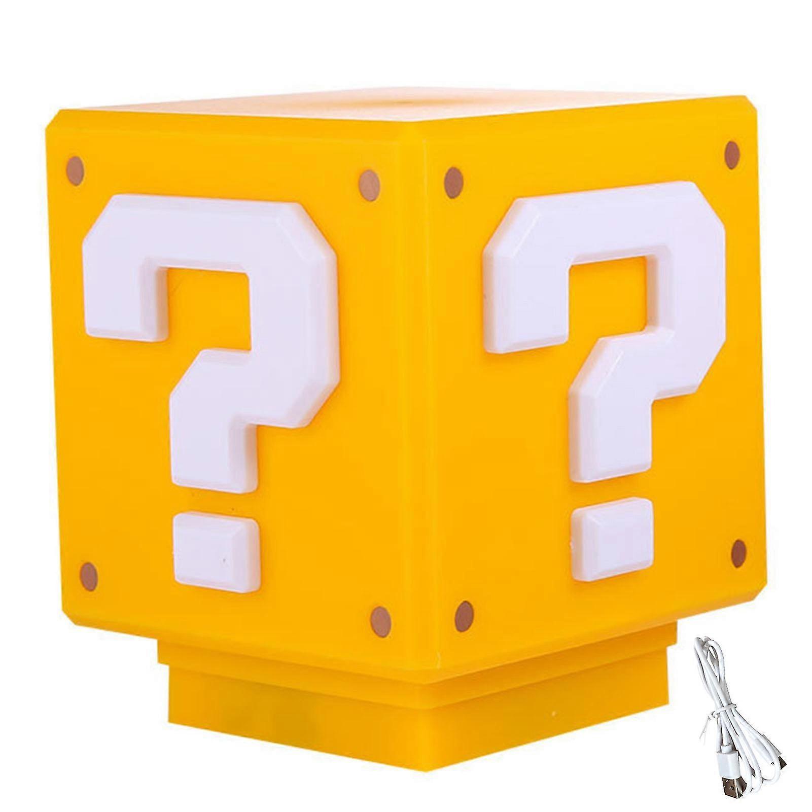 Question Block LED Night Light USB Powered Bedside Lamp Creative Shape Nostalgic Design Table Lamp Decor