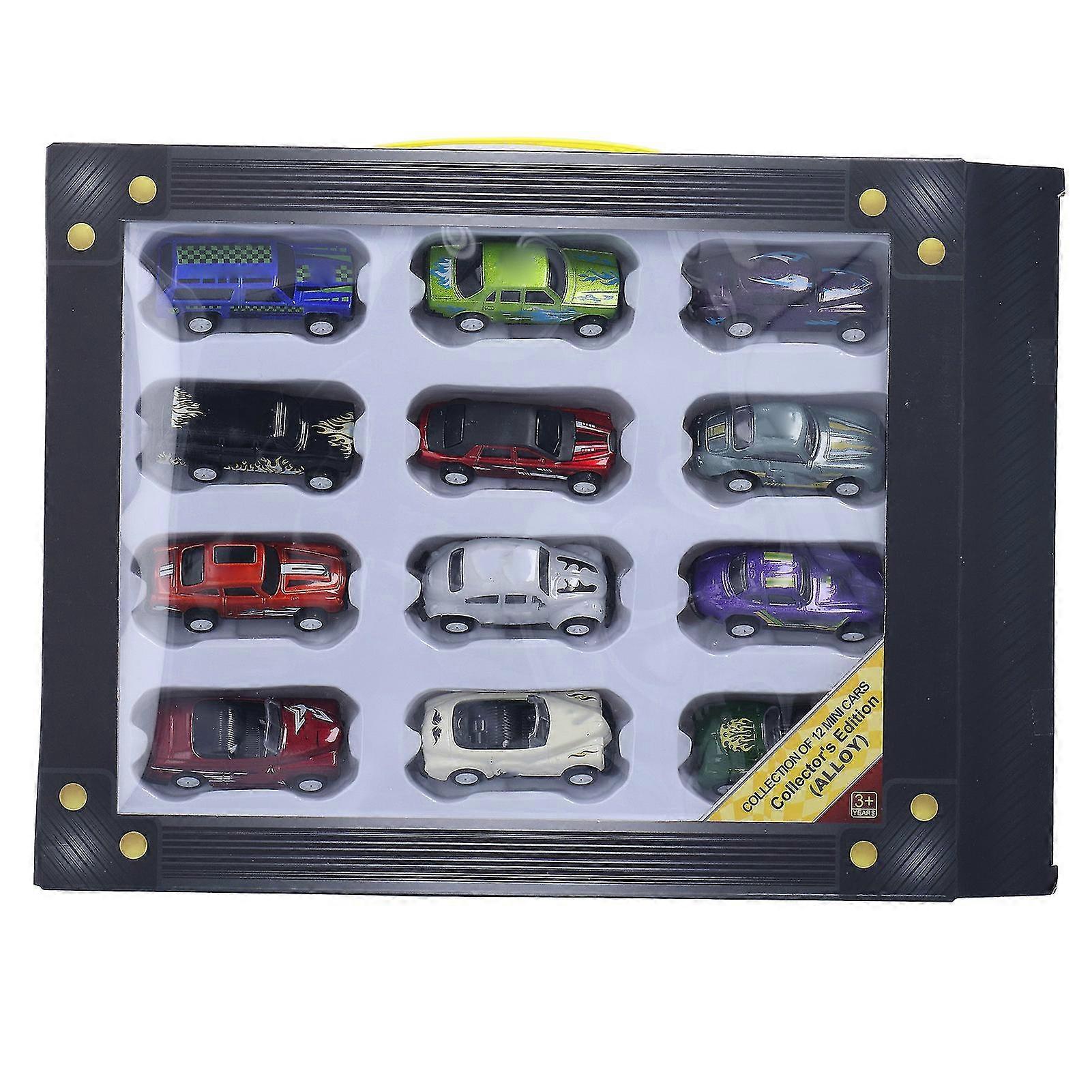 Highly Simulation Pull Back Vehicle Model Toy for Children - 12Pcs Alloy Car Model