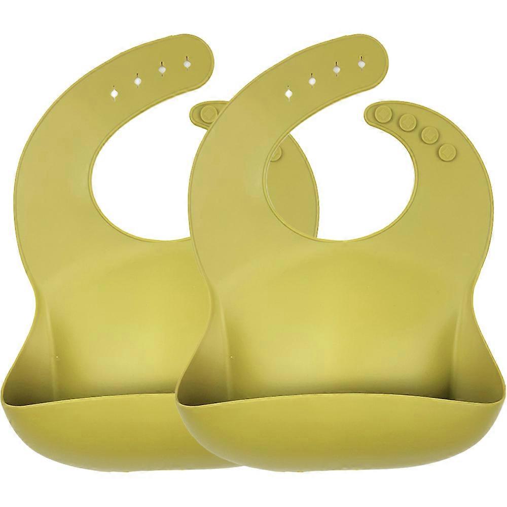 2pcs Silicone bib waterproof, silicone saliva towel