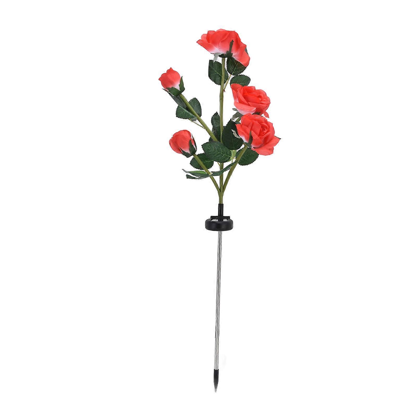 Solar Flowers Solar Cell Panel Intelligent Light Control Waterproof Function Solar Flower LightsRed