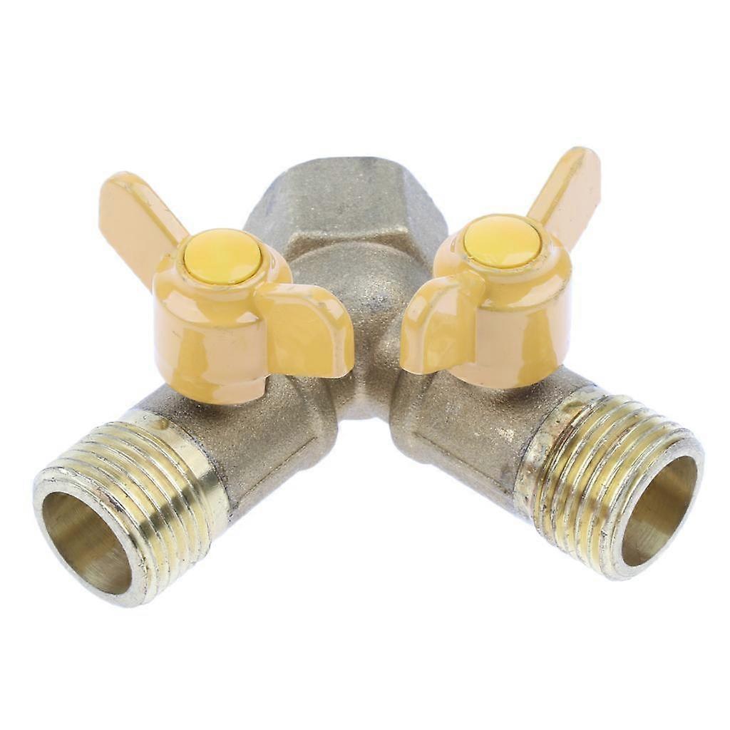 Messing 2-Wege-Gasrohre Schlauchanschluss Y Stück Joiner Adapter Controller Ventil