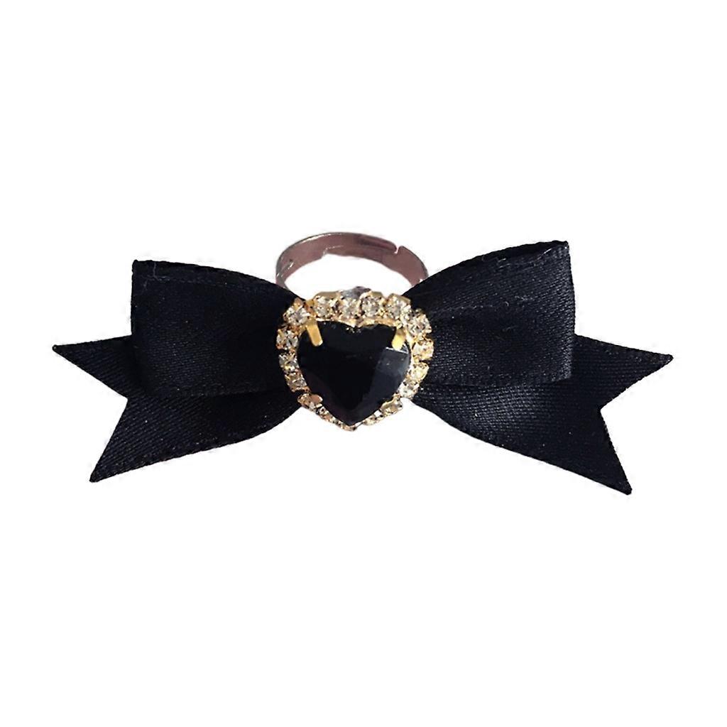 Opening Rings Finger Rings Bowknot Shape Adjustable Rings Eye Catching Open Rings Alloy Material Jewelry Gift for Girls