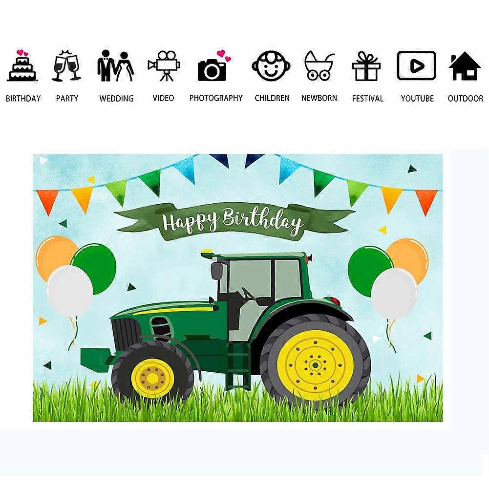 Tractor Theme Birthday Backdrop 150x100cm