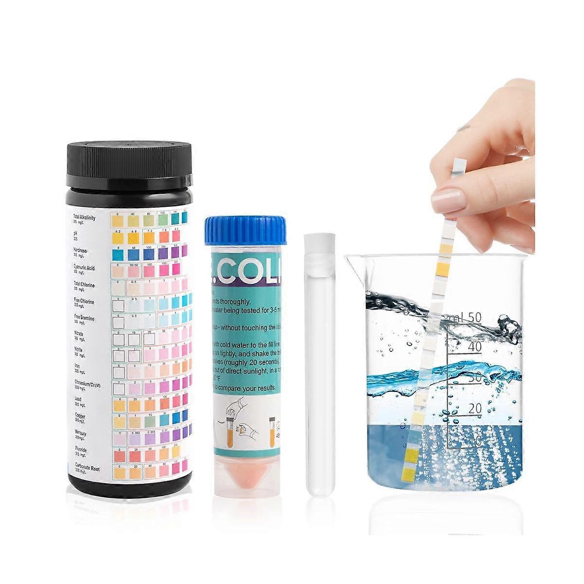 Trinkwasser-Testkit-Streifen - 17-in-1-Wassertest für Leitungsbrunnenwasser, Whirlpool-Teststreifen, Spa-Teststreifen, Pool-Teststreifen