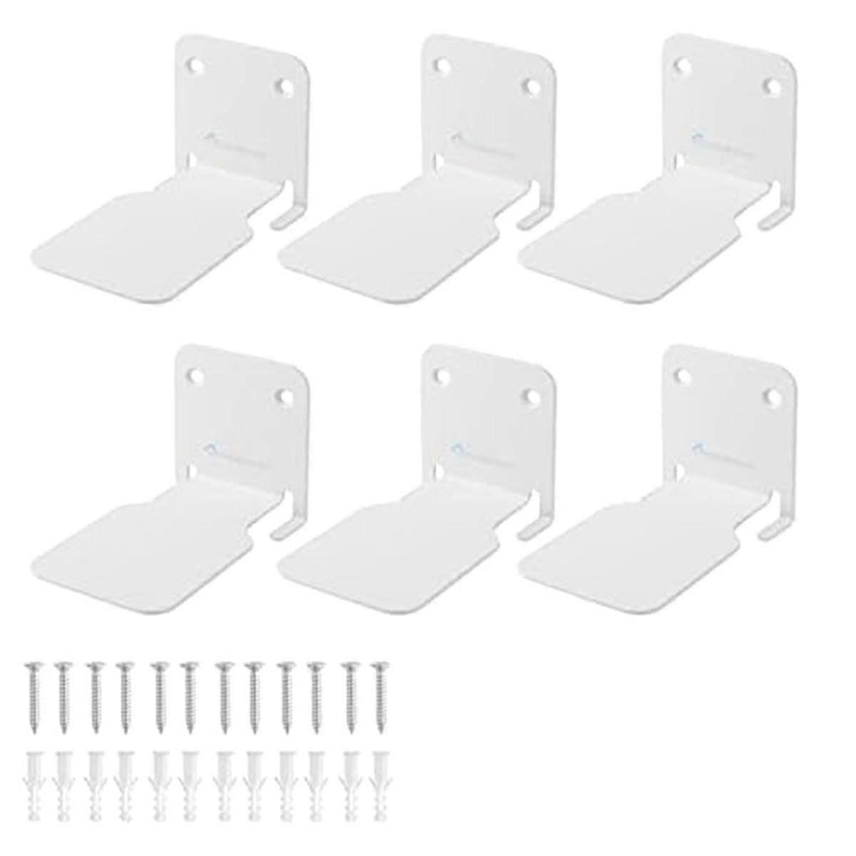 6PCS Floating Bookshelf Duty Invisible Floating Bookshelves for Wall Space-Saving, Iron Plate Metal