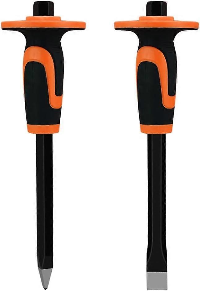 Pieces Mason Chisels, Chisel Set Durable Chisels with Protectors for Concrete, Brick and Stone: Includes Brick Chisels, Flat Mason Chisel