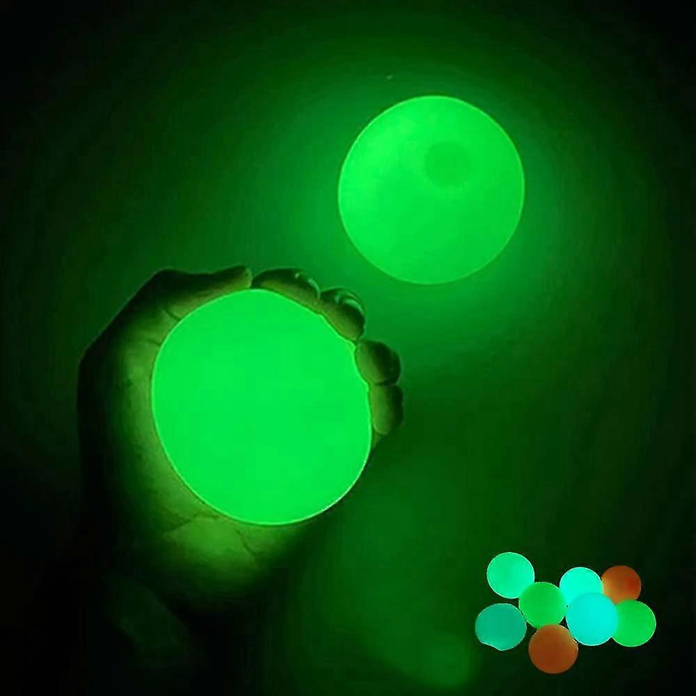 8 Pieces Ceiling Balls Glow In The Dark Stress Balls Sticky Balls That Stick To The Ceiling Glowing Balls For Relax Toy Teens