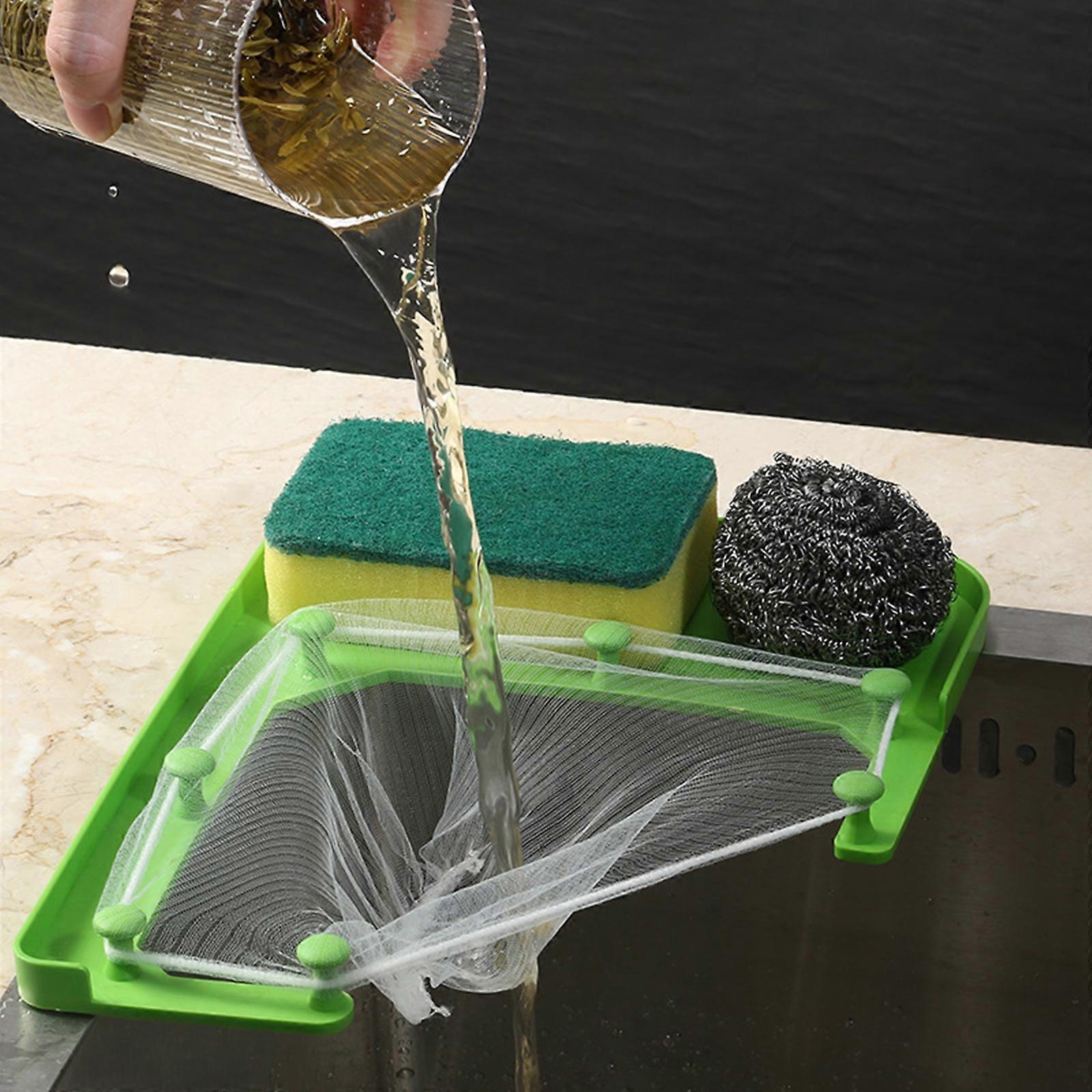 2023 New Kitchen sink filter triangle filter sink rack garbage residual filter Sponge 1 bracket 100 filter bags one roll of nanoglue-The best choice