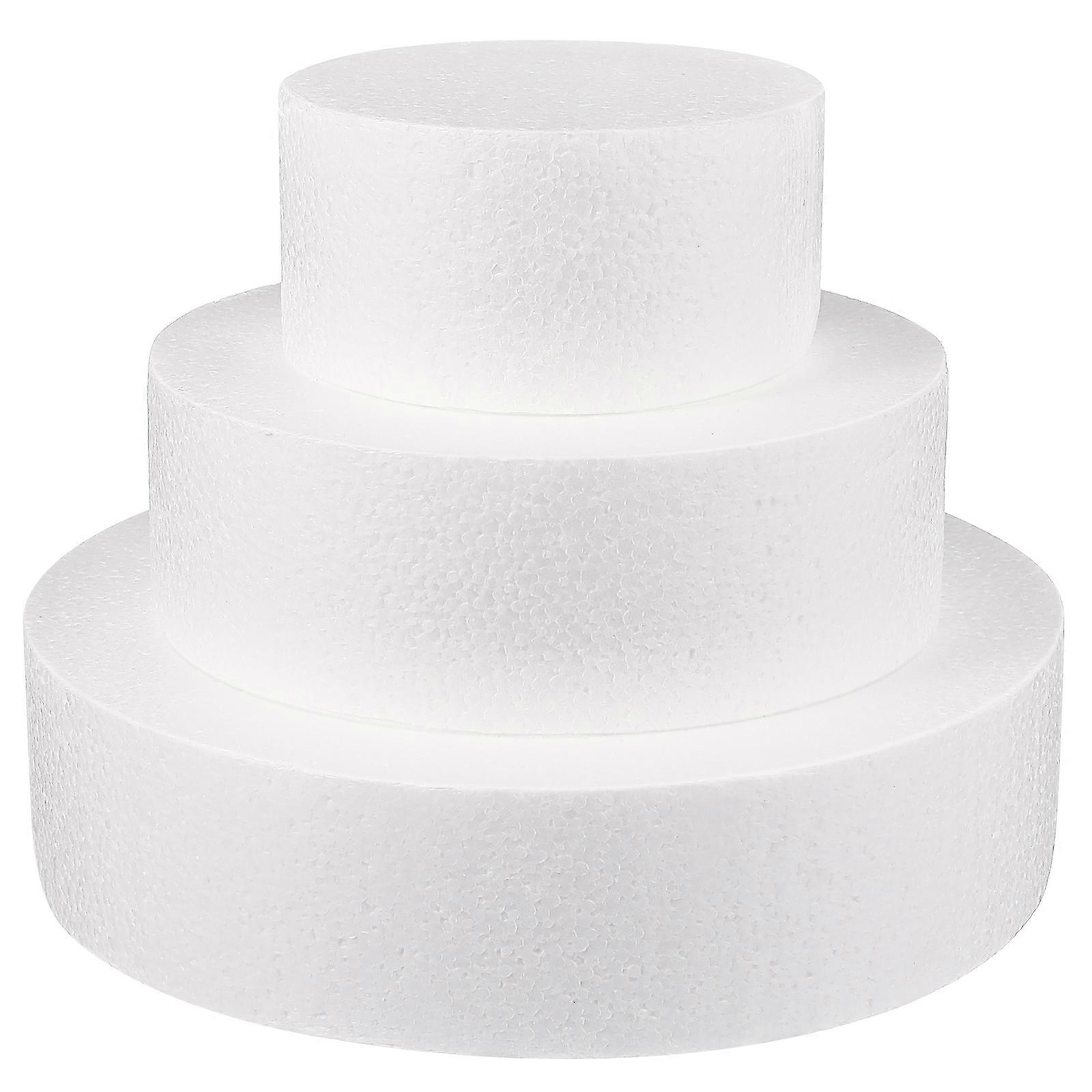 3 Pcs Foam Cakes Molds Round cake dummies for Wedding Cake Shop Window Display