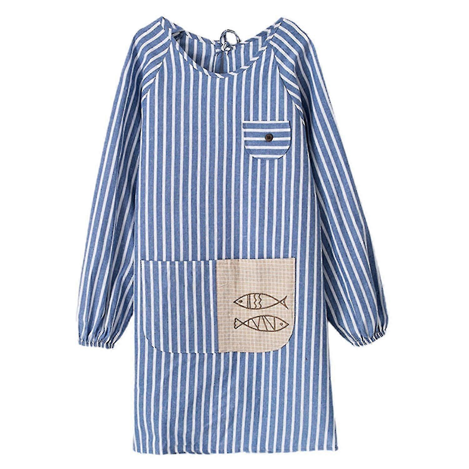 Apron Skin-friendly Oil-proof Polyester Cotton Adjustable Straps Adult Smock Aprons for Cooking