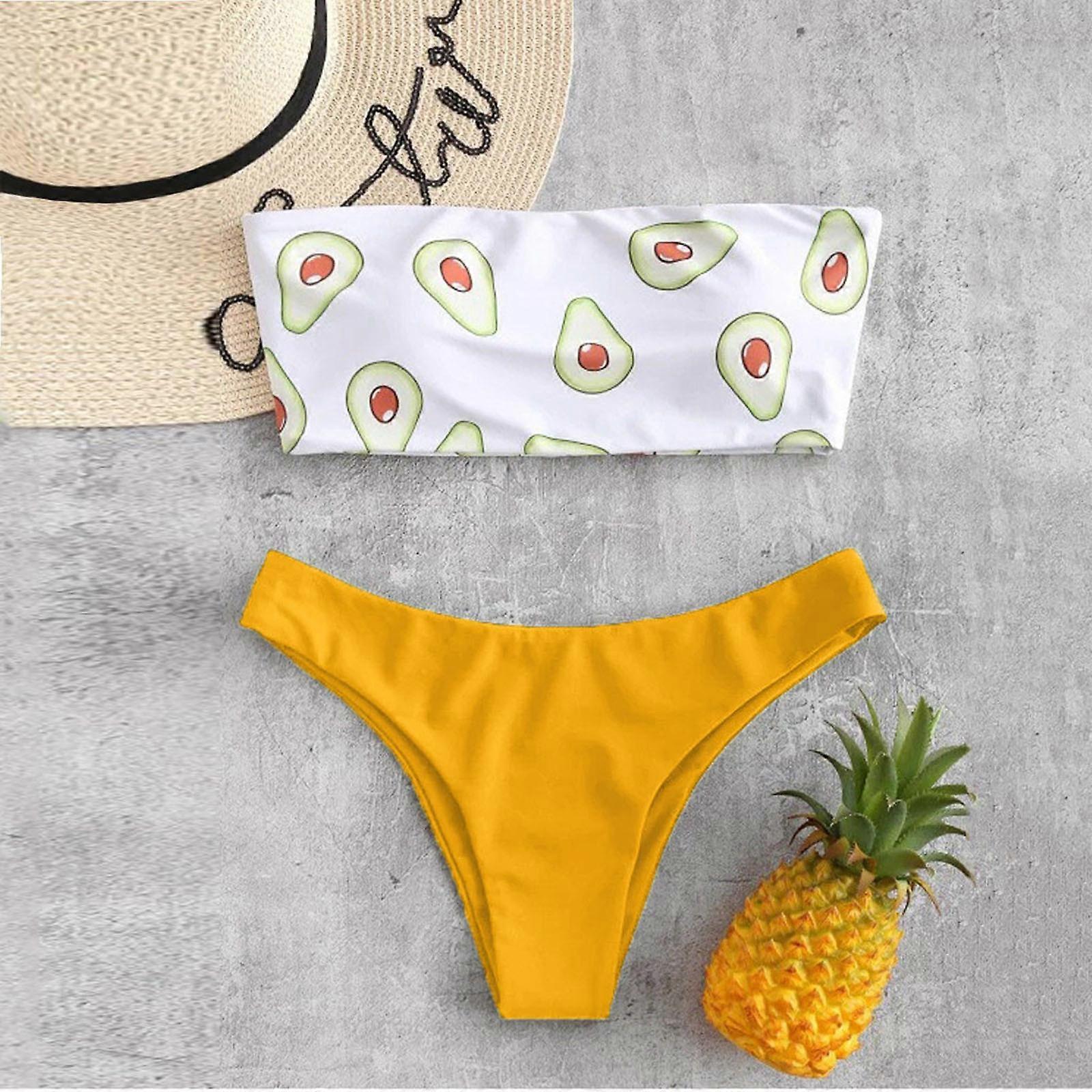 Sexy Watermelon Bandeau Bikini Swimwear Women Bikini High Waist