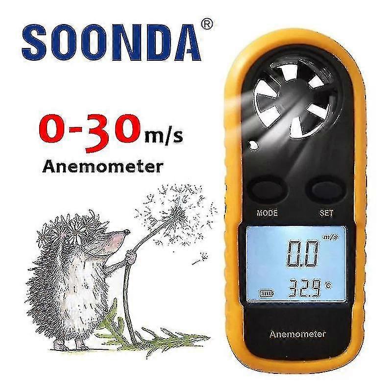 2 In 1 Handheld Anemometer To Measure Air Conditioning Outdoor Wind Speed And Temperature Volume Tester Instrument Sensing High Precision