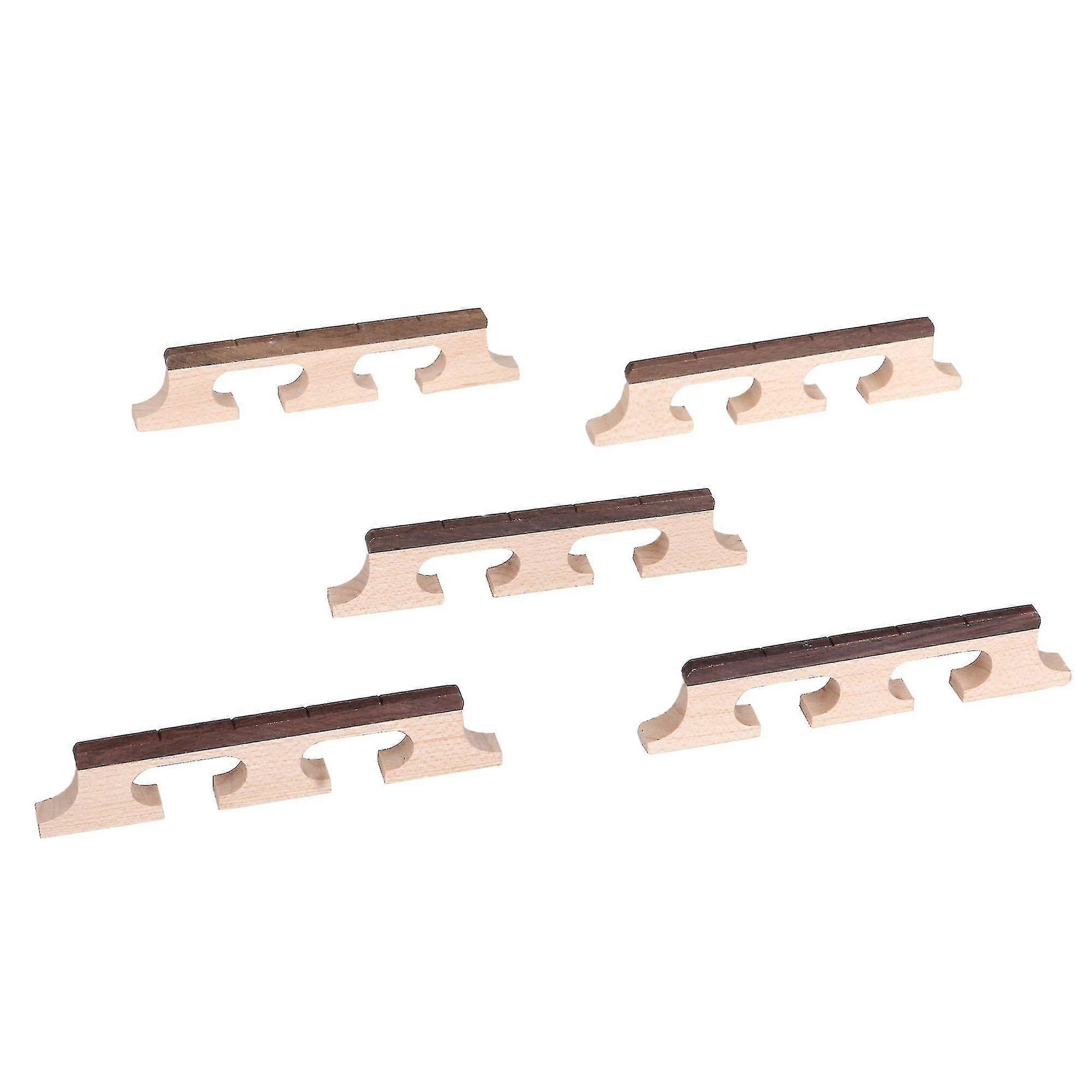 High qualityA1  5 Pcs Wooden Color Bridge compatiblement compatible Banjo 4 String 76.5x5.5x16mm
