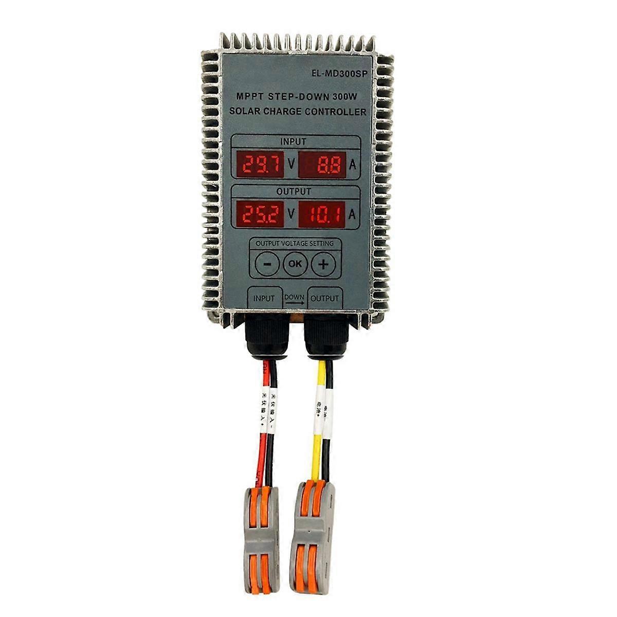 300W MPPT Solar Charge Controller 10-30V Adjustable Voltage Controller Real-Time Monitoring Output