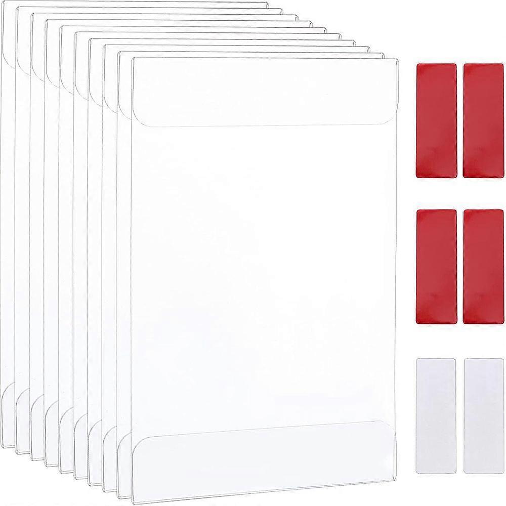 10 Pcs Acrylic Sign Holders Wall Mount Acrylic Sign Holder Acrylic Price Name Card with 20pcs Double Faced Adhesive Tapes for Office Home Store Restau