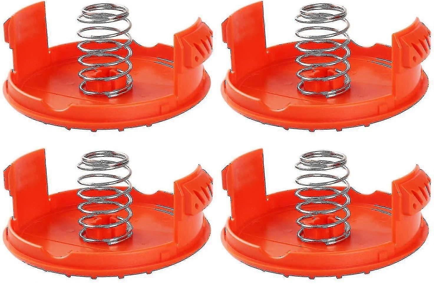 スプールキャップ4個 + スプリング4個 スペアパーツアクセサリー Black+Decker Rc-100-p ストリングトリマーと互換性あり