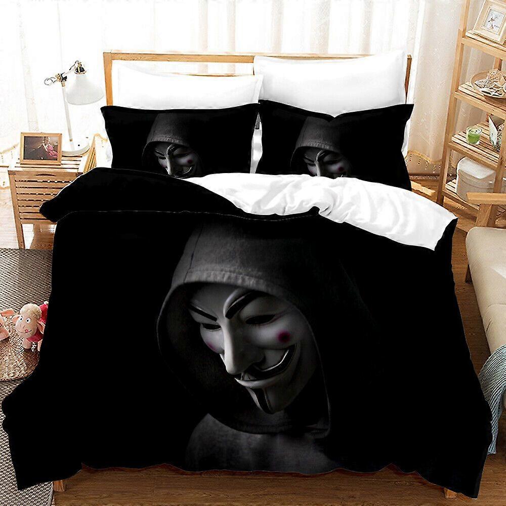 v730 Lençóis V para Vendetta Conjunto de Cama Capa de Edredom Capa de Edredom Fronhas PresenteConjunto de Cama de 3 Peças (1 Capa de Edredom + 2 Fronhas) y730