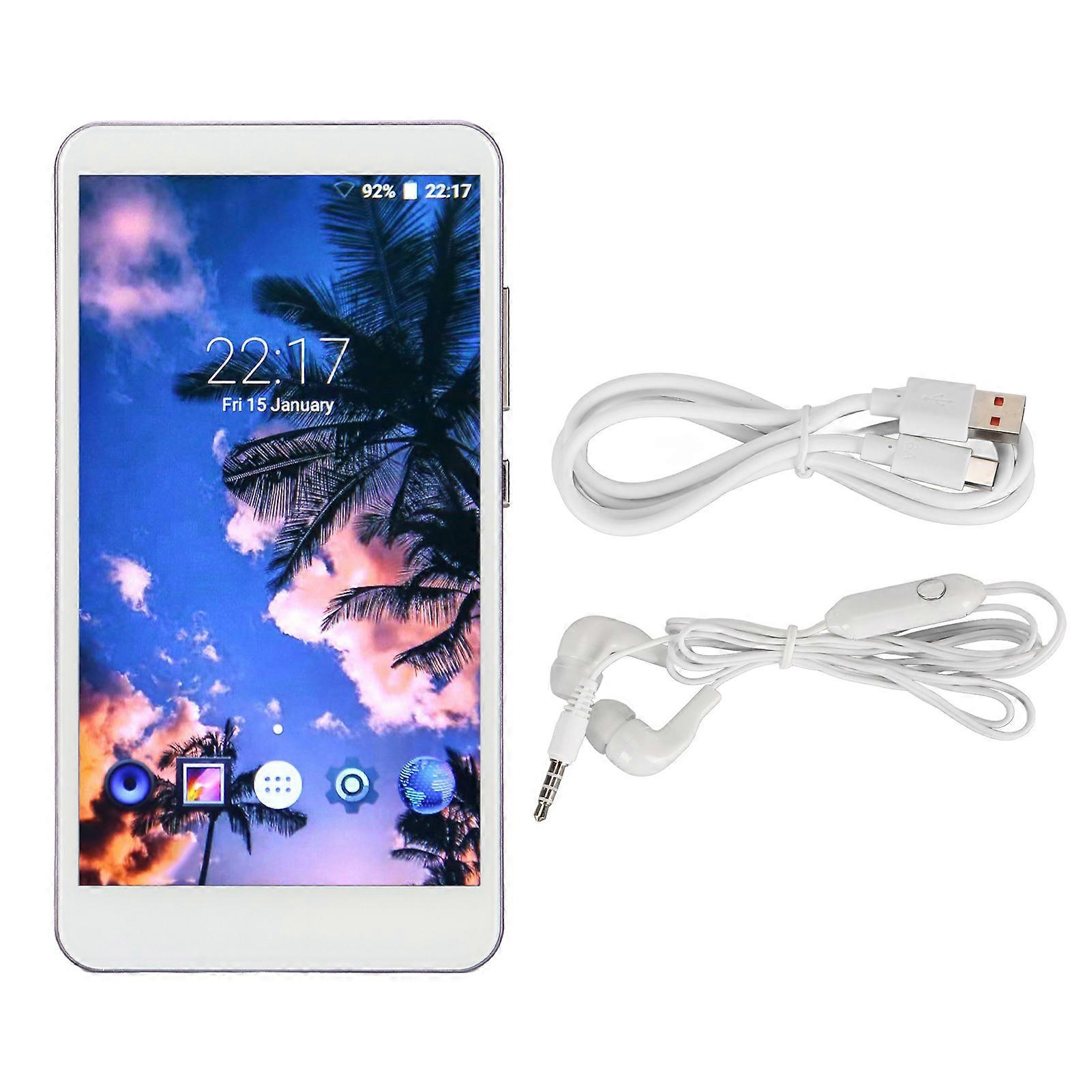 for Android Portable MP4 Player 5.0 Inch Full Touch HD Screen Noise Reduction Support Photo FM Radio Music Player with Bluetooth and WiFi Purple