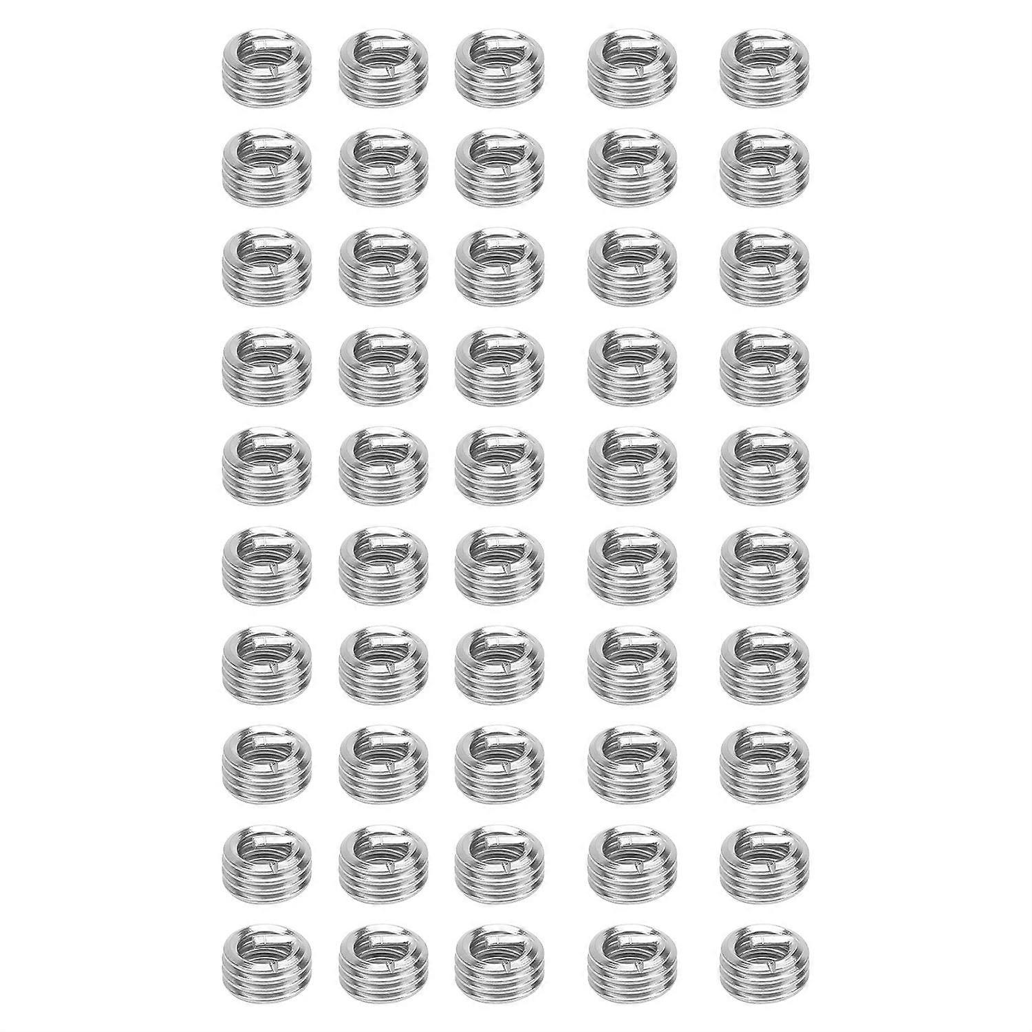 50Pcs Wire Thread Insert US Units Screw Bushing Inserts Threaded Hole Repair Tool 1/4in‑20