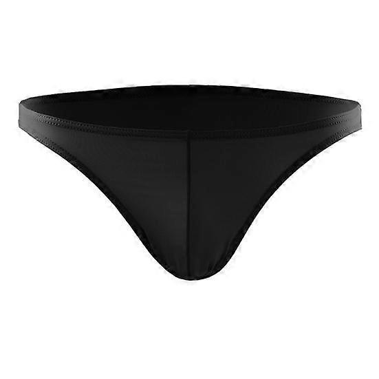 Men Briefs Low-rise Elastic Waistband Solid Color Seamless Ice Silk Panties Thin Underwear Daily Wear