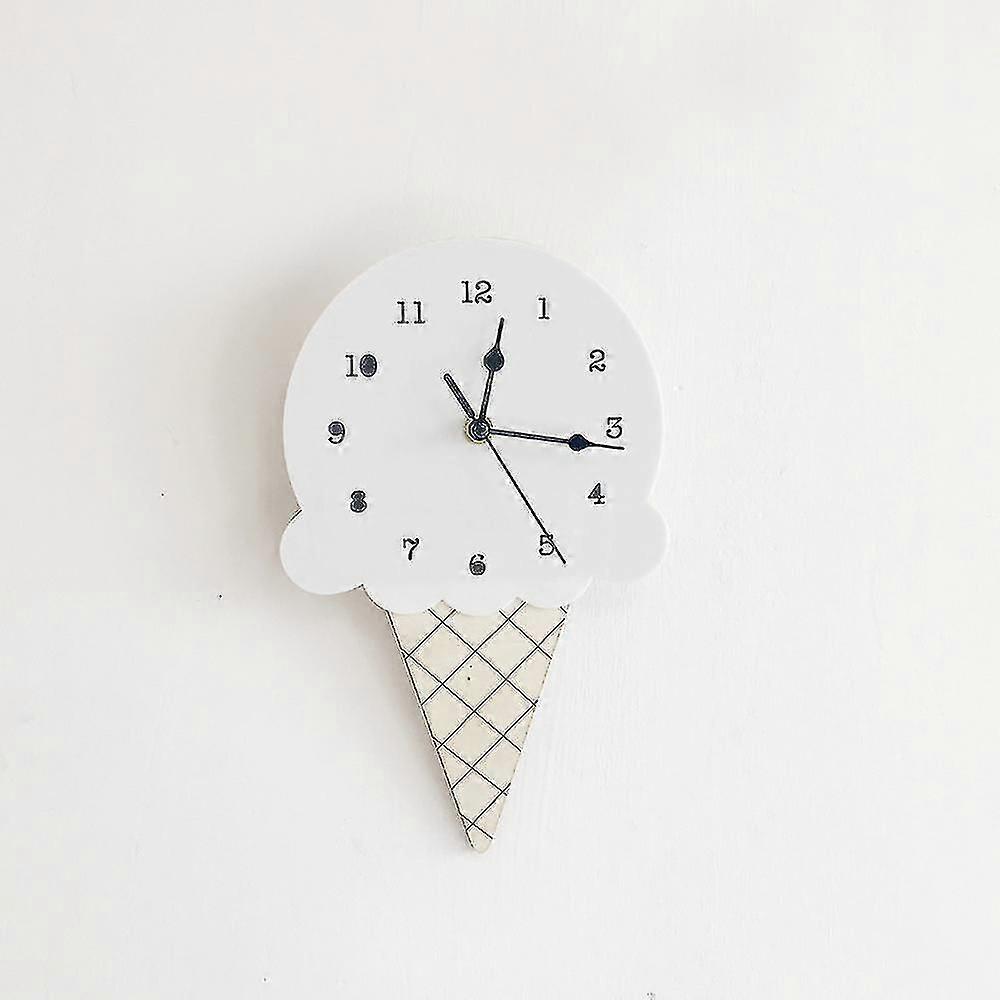 Ice Cream Sharped Wall Hanging Clock Cartoon Silent For Children Bedroom