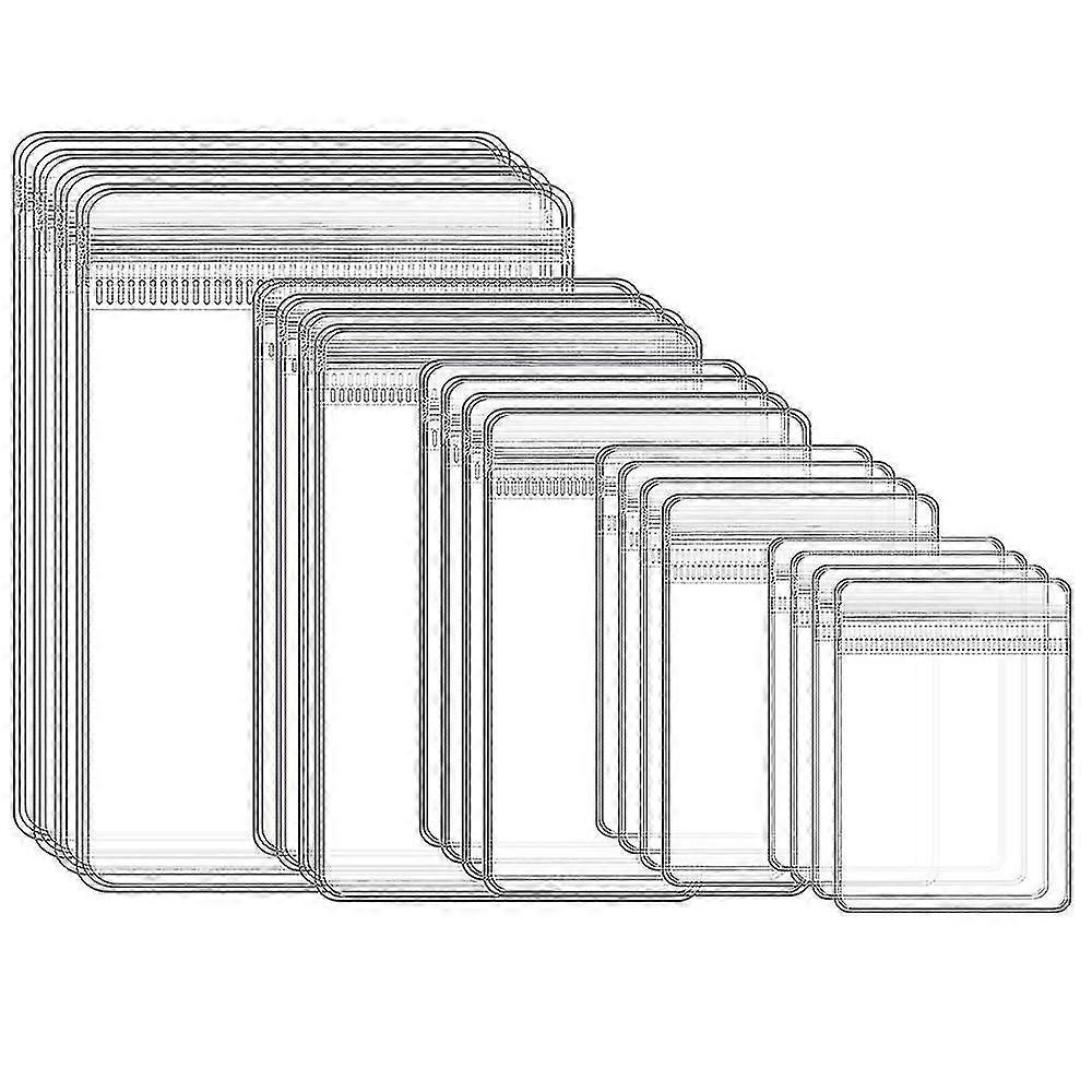 100pcs Clear Pvc Zipper Lock Bags Sealable Storage Bags (5 Sizes)
