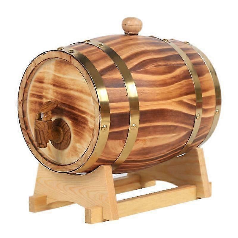 Oak Barrel, 1.5 L / 3 L Oak Storage Barrel Built-in Foil Liner to Store Your Own Whiskey, Beer, Win