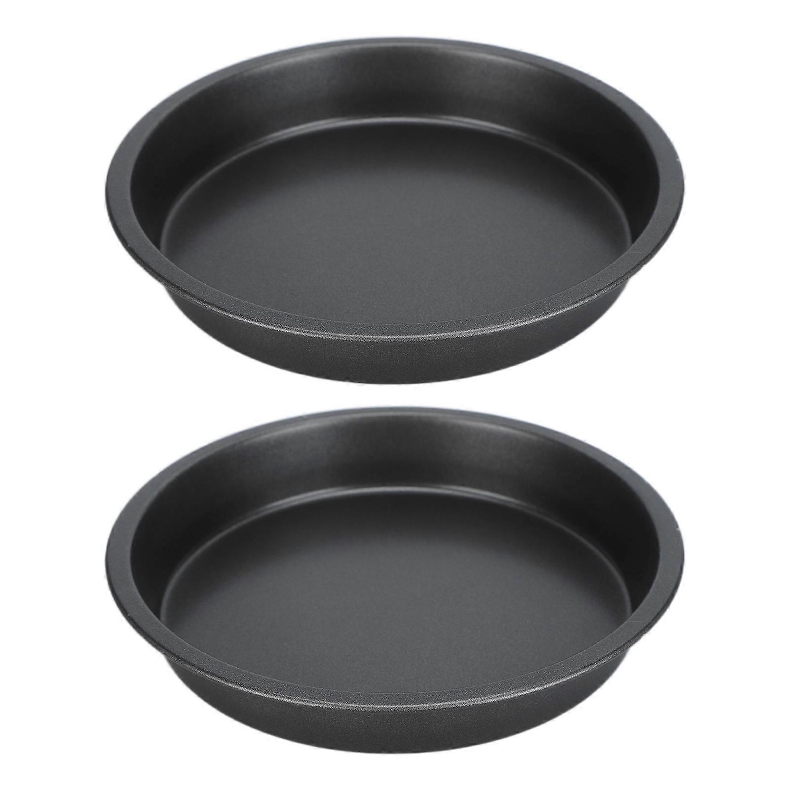 2Pcs 논스틱 피자 팬 주방 베이커리용 깊은 두꺼운 탄소강 베이킹 팬9in