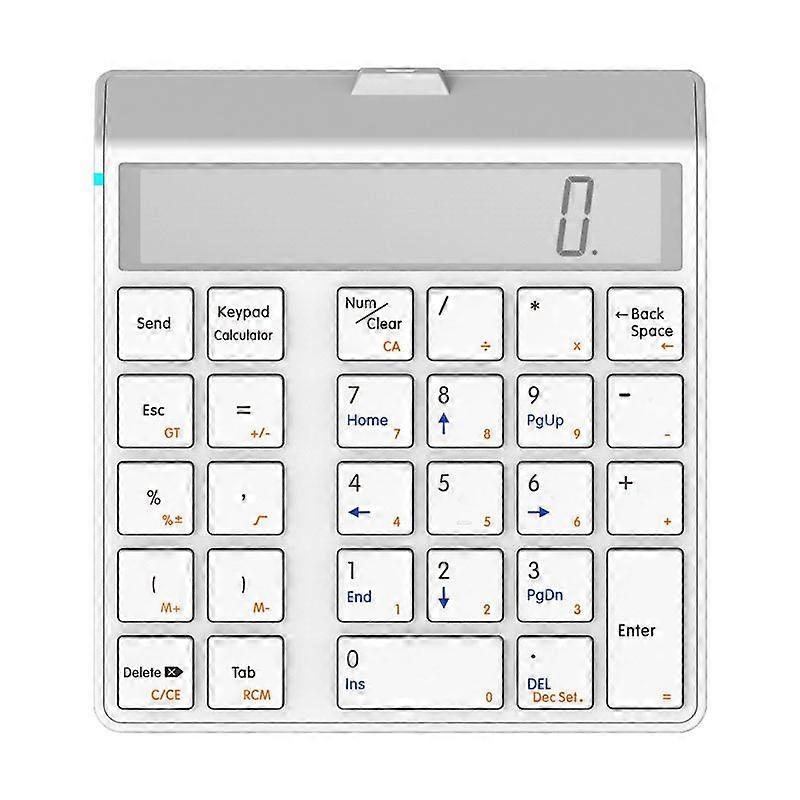 Numeric Keyboard& Calculator 2 in 1 With LCD Display Number Keypad Bluetooth Wireless Electronic Calculator 12 Digits