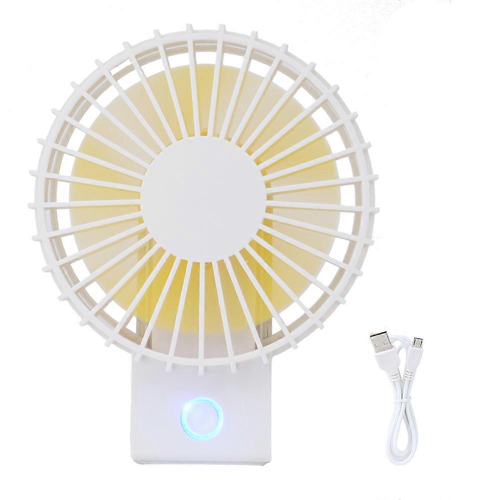 1Pc Portable Mini Desktop Electric Fan USB Rechargeable Strong Wind Table Fans(White)
