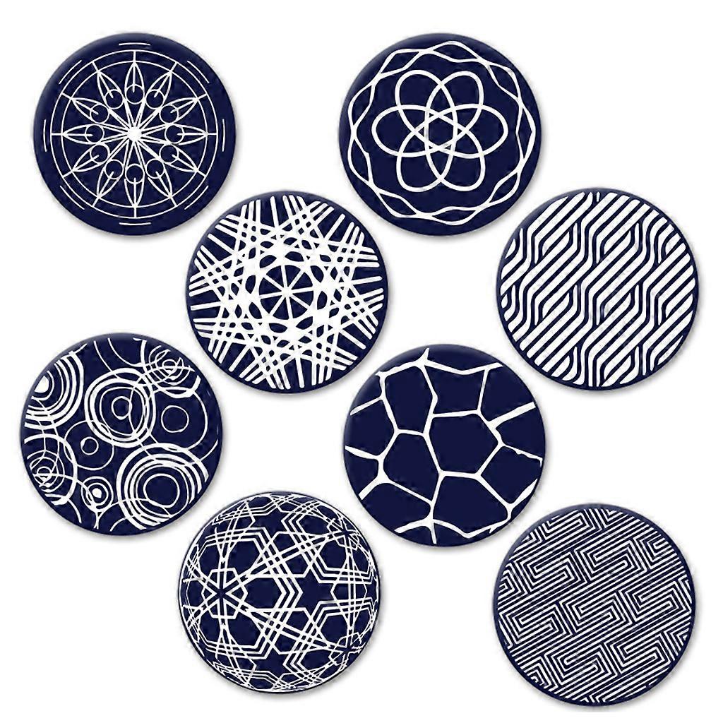 for Creative Round Shape Coaster Ins Style Insulation Table Mats with Non-slip Bowl Mat Household Thickening 2 Colors Ch  Blue