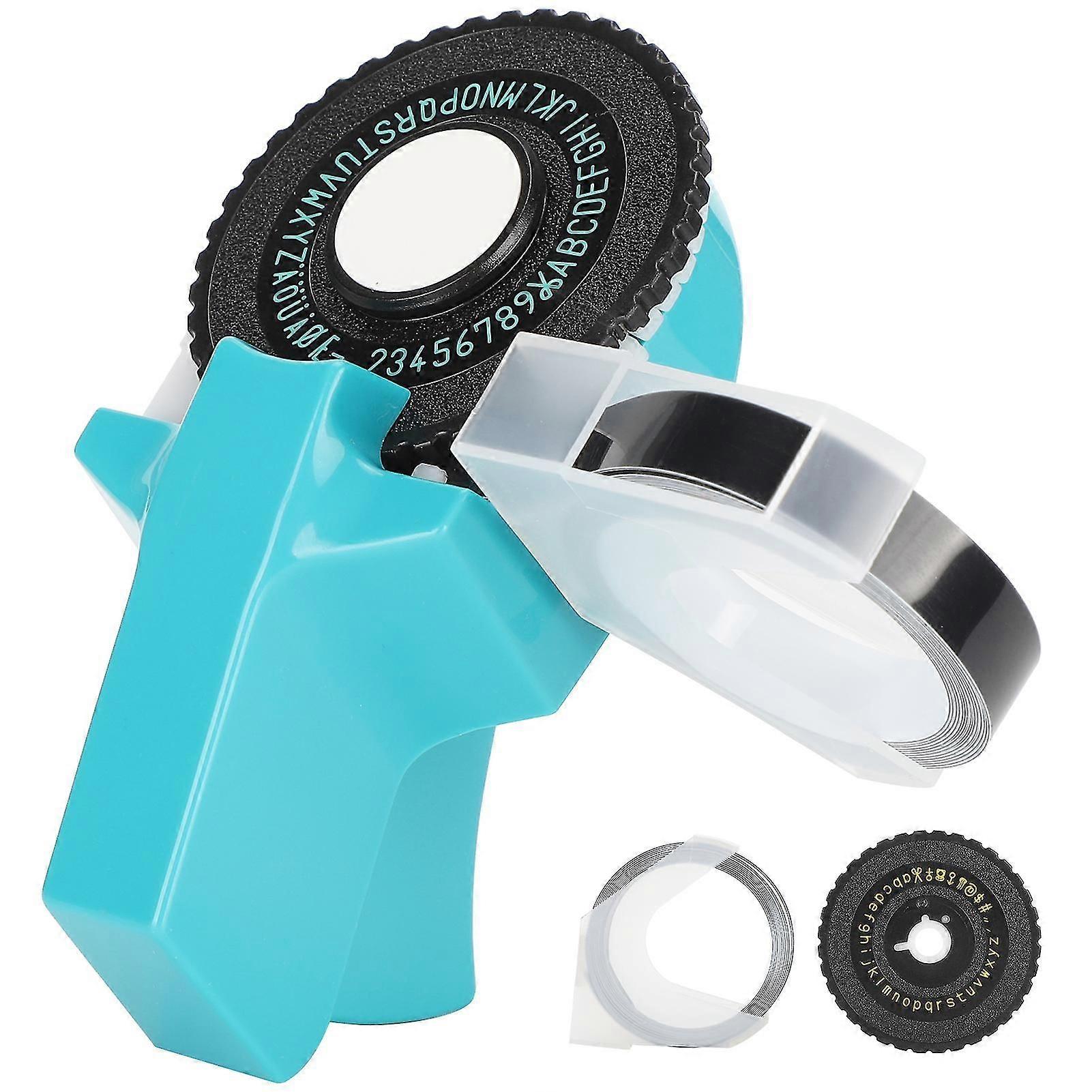 Portable Handheld Label Maker E-101 with Embossing Wheel Writer - Mini Manual Printer