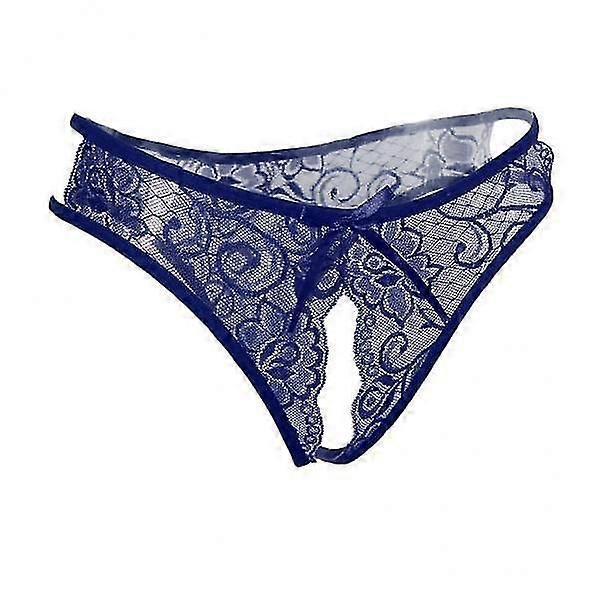 4xNői szexi virágos csipke tanga fehérnemű lágyék nélküli bugyi fehérnemű kék
