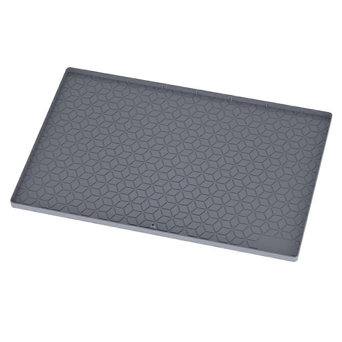 Mat for Kitchen, Silicone Waterproof Liner, Flexible Organizer Tray with Drain Hole,Easy to Clean (28x19),A