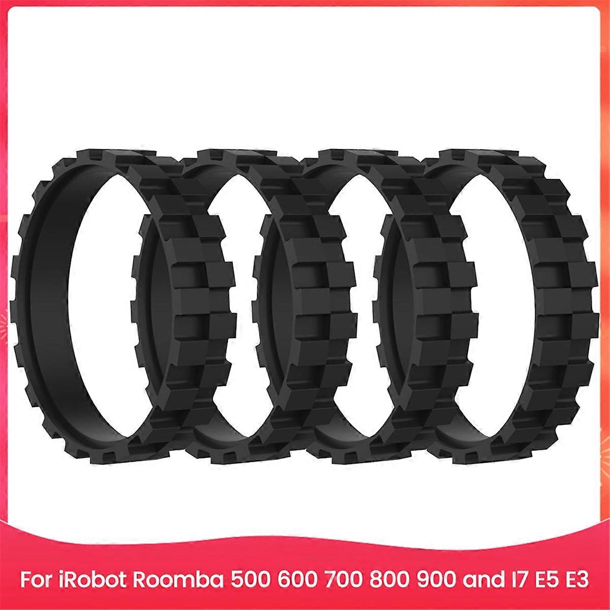 4 Packs Tires Replacement for Series 500 600 700 800 900 and I7 E5 E3 Sweeping Robot Wheels Tires