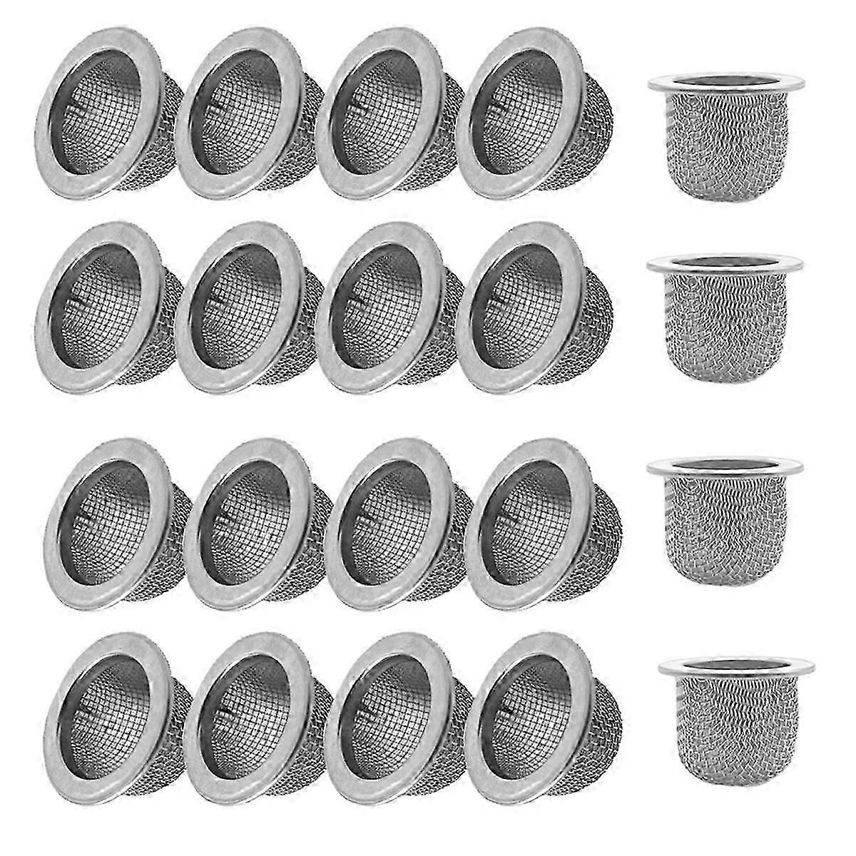 20stk cocktail ryger filter tilbehør, dobbelt skærmfilter, vaskbar rustfrit stål mesh skærm filterskål