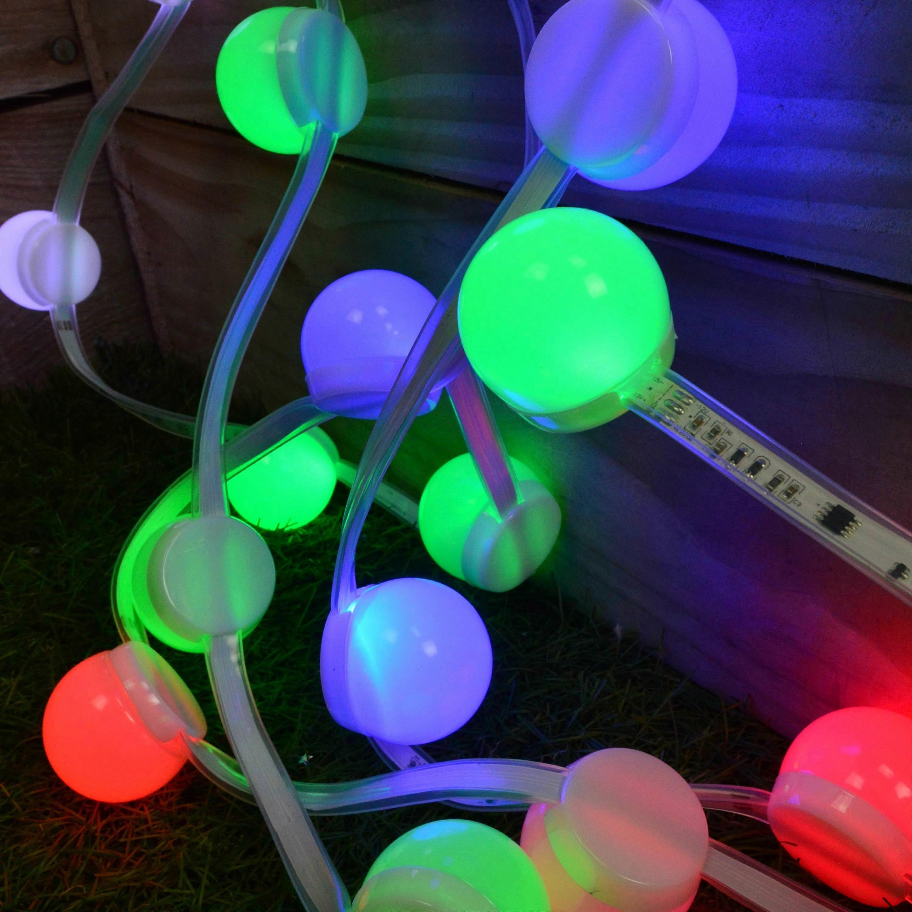 144 Multi Colour Leds In 48 Party Strip Globes (7m) -  Memory Controller