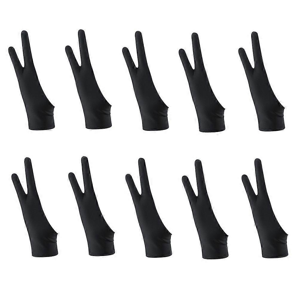 10er-Pack Artist Drawing 2 Finger-Zeichenhandschuhe für jedes Grafiktablett Digitale Zeichnung (M)